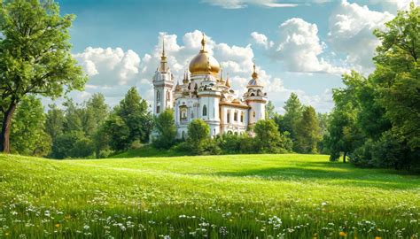 «Создай летний пейзаж, вдали виден …» — картинка создана в Шедевруме
