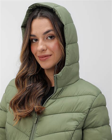 Riachuelo Casaco Puffer Longo Feminino Capuz Verde Ak By Riachuelo