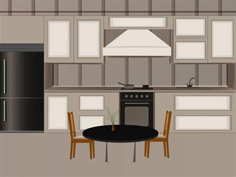 Premium Vector | Modern kitchen interior design.cartoon kitchen room with furniture.