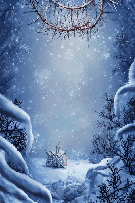 Fantasy Christmas Background With White Thorns · Creative Fabrica