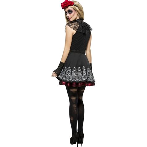 Sexy Sugar Skull Kostüm Gothic Outfit La Catrina 64 79