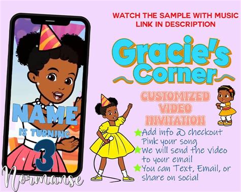 Gracies Corner Party Invitation Gracies Corner Birthday Etsy In