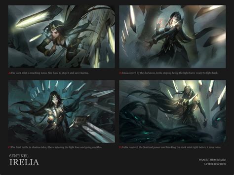 Sentinel Irelia Splash Art Concepts by Bo Chen : r/IreliaMains