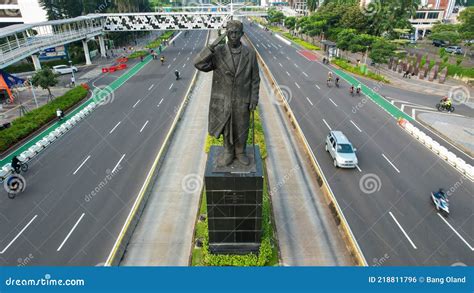 Aerial View Of The Statue Of General Sudirman Patung Jenderal Sudirman