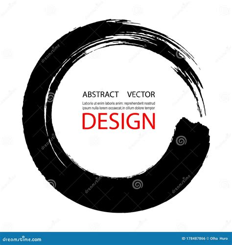 Enso Zen Japanese Circle Brush Stroke Vector Illustration Ink Stroke