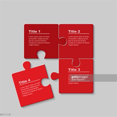 Four Piece Puzzle Jigsaw Squares Infographic