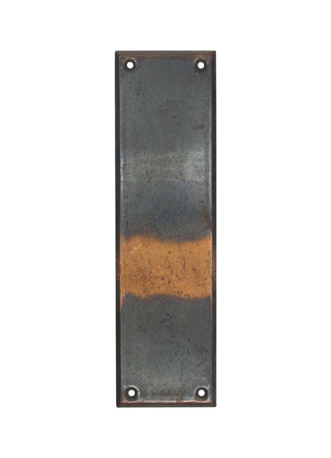 Classic Vintage 105 In Japanned Steel Door Push Plate Olde Good Things