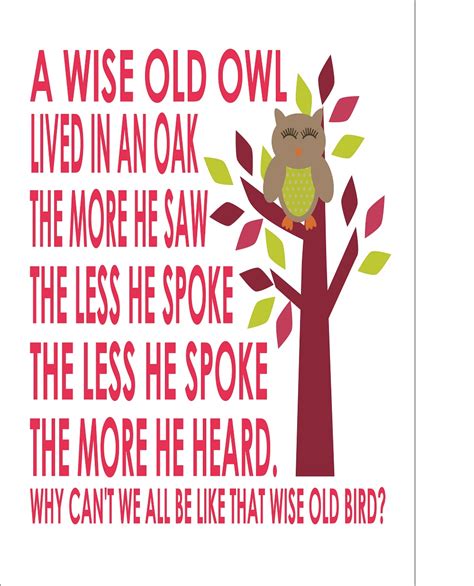 A Wise Old Owl Poem - leafonsand