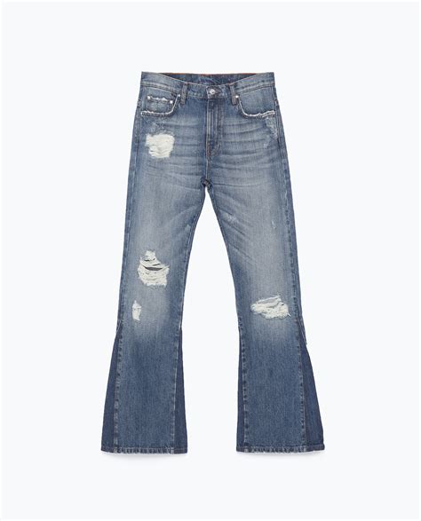 Zara Distressed Flared S Jeans Distressed Flared S Jeans In Blue Lyst