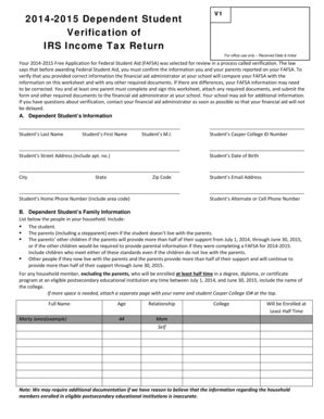 Fillable Online Nw4 Caspercollege V1 2014 2015 Dependent Student