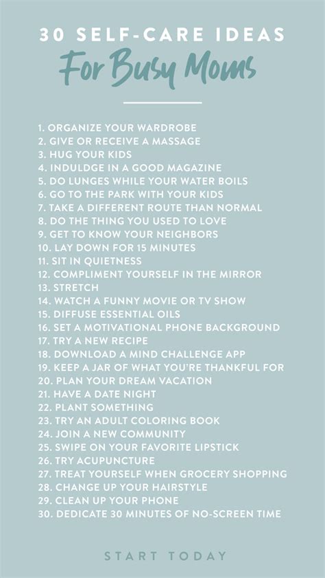 Self Care Ideas For Busy Moms Artofit