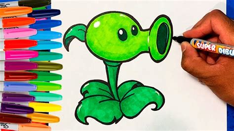 COMO DIBUJAR A UN LANZAGUISANTES DE PLANTAS VS ZOMBIES How To Draw A