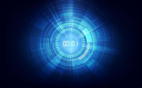 Abstract Futuristic Technology Background with Digital number timer ...