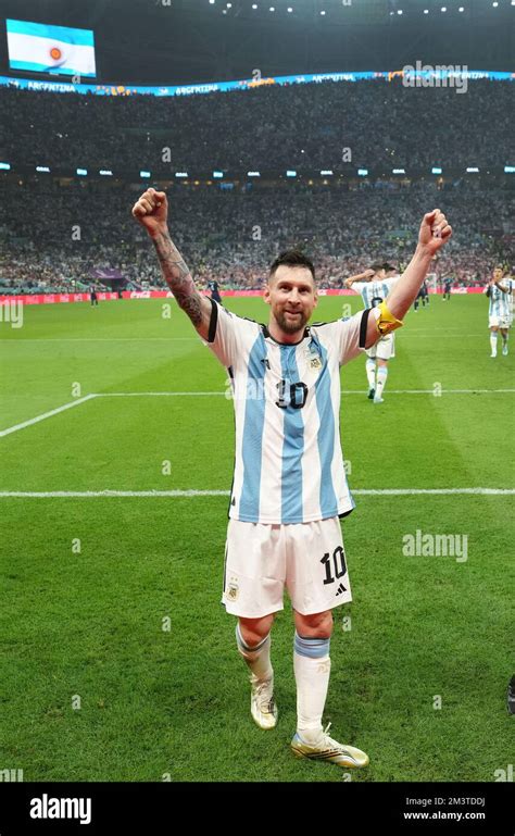 Argentiniens Lionel Messi nach dem Sieg während des Halbfinalspiels der