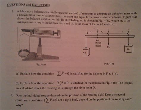 Solved A Laboratory Balance Essentially Uses The Method Of Chegg