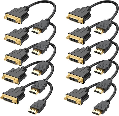 Anbear Lot De 10 Câbles Hdmi Vers Dvi Adaptateur Bidirectionnel Hdmi