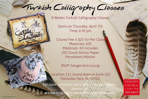 Turkish Cultural Center New Jersey Turkish Calligraphy Classes | Turkish Cultural Center