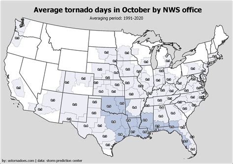 Annual And Monthly Tornado Day Averages By Nws Forecast Area