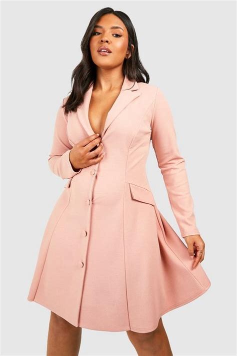 Plus Skater Blazer Dress Boohoo Uk