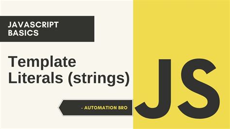 JavaScript Template Literals Template Strings YouTube