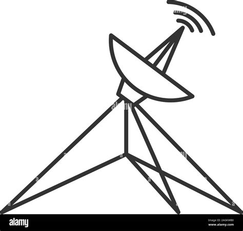 Satellite Dish Linear Icon Thin Line Illustration Parabolic Antenna