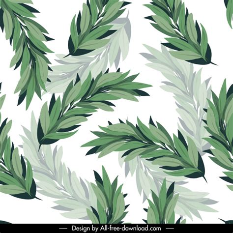 Nature Pattern Bright Green Leaves Classic Blurred Decor Vectors Images