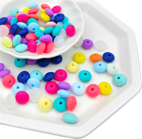 Amazon Tupalizy Pcs Small Silicone Lentil Beads Abacus Spacer