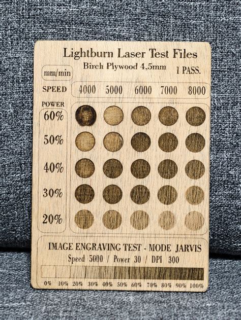 Lightburn Laser Engraved Test Files Laser Test File SVG Engrave Test