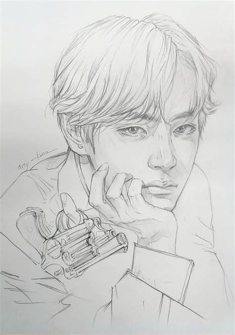 Arty Kona Bts Drawings Kpop Drawings Line Art Drawings