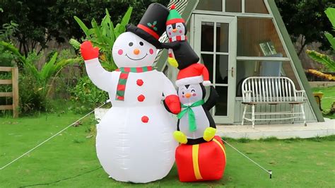 Ourwarm Custom Giant Doll Wholesale Blow Ups Santa Snowman House Yard