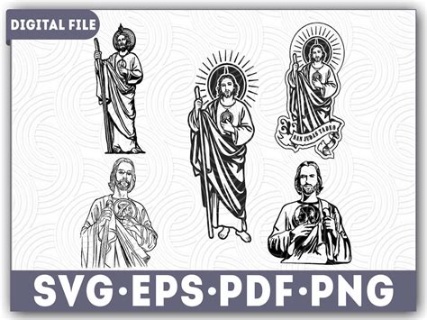 San Judas Thaddeus Silhouette Bundle Svg Prayer Svg Religion Svg