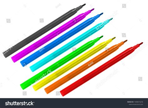 Set Colored Markers Drawing 8 Colors Stock Photo 1948873276 Shutterstock