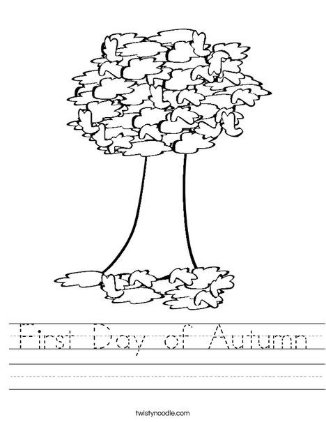 First Day Of Autumn Worksheet Twisty Noodle