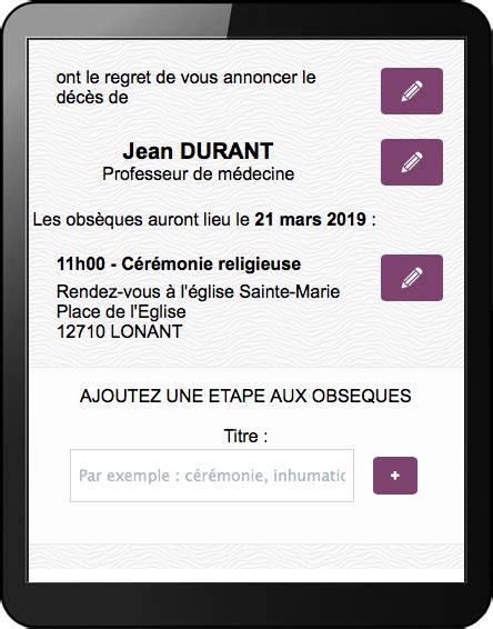 Annoncer les obsèques sur le faire part de décès en ligne AFairePart