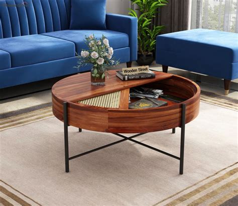 Buy Emerie Round Coffee Table Honey Finish Online In India At Best