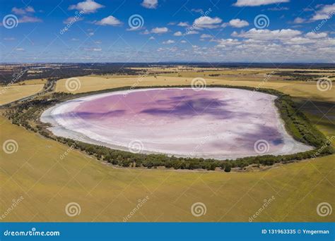 Aerial Photo of Pink Lake in Australia Stock Image - Image of landscape ...