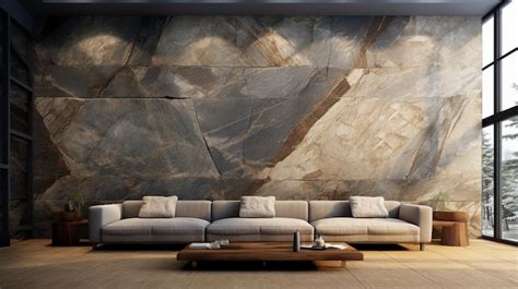 premium photo modern living room interior design  marble wall
