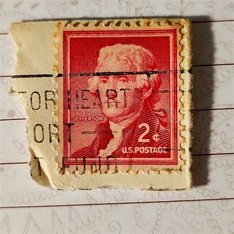 Just Usa Other Rare Thomas Jefferson 2 Cent Red Postage Stamp