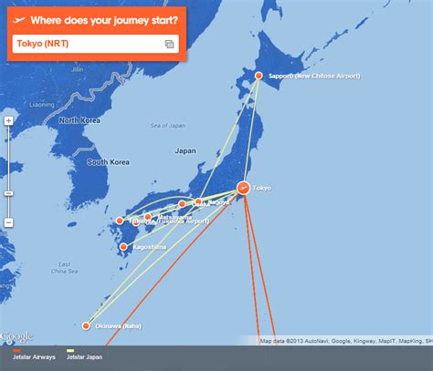 Jetstar Japan route map