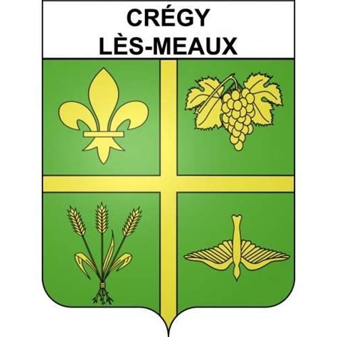 Crégy lès Meaux 77 ville sticker blason écusson autocollant adhésif