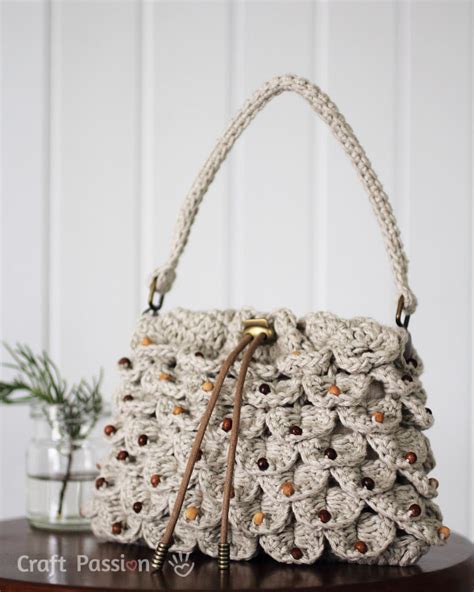 Crocodile Stitch Drawstring Purse Free Crochet Pattern