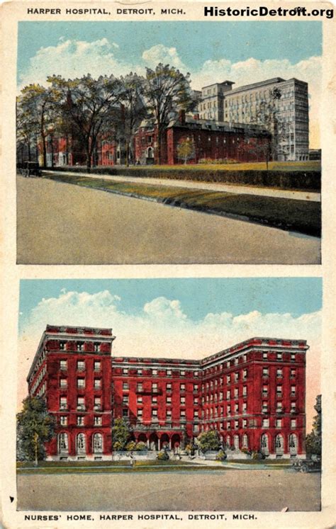 Harper Hospital and Nurses Home | Postcards — Historic Detroit