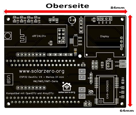 OpenDTU Platine ESP32 Balkonkraftwerk BKW Wechselrichter Open DTU Ahoy