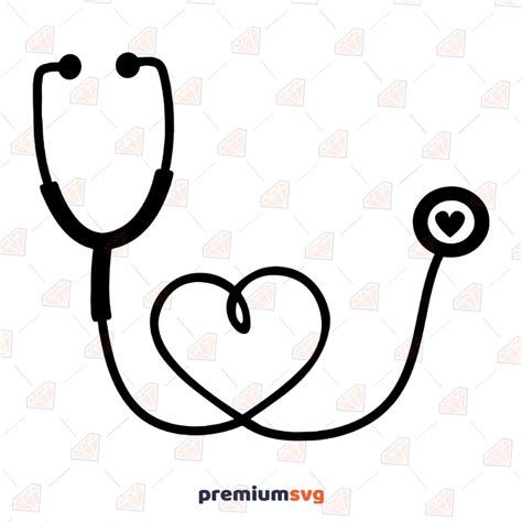 Heart Shaped Stethoscope Svg