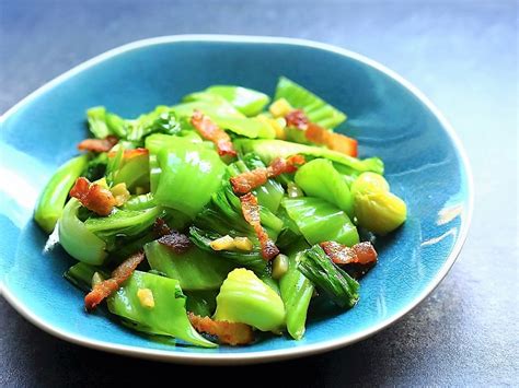 Stir Fried Shuidong Mustard With Bacon And Garlic Soy Rice Fire