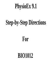 SUO BIO1012 PhysioEx 9 1 Directions Pdf PhysioEx 9 1 Step By Step