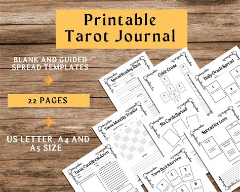 Tarot Journal Printable Tarot Spreads Pdf Tarot Workbook Tarot Diary