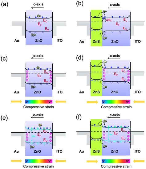 Energy Band Diagrams Of The Zno Nw And Zno Zns Core Shell Nw Devices