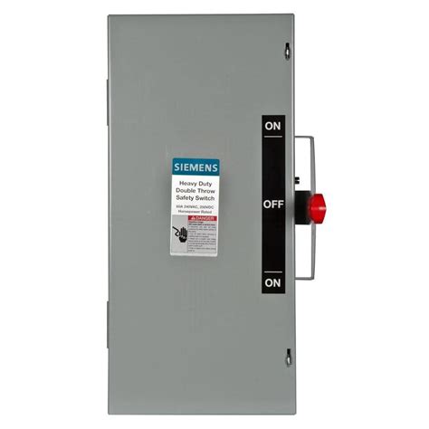 Siemens Double Throw 60 Amp 240 Volt 3 Pole Indoor Non Fusible Safety Switch Dtnf322 The Home