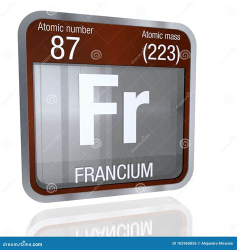 Francium Symbol Hexagon Frame Royalty-Free Stock Photography